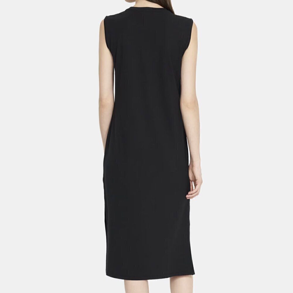 Theory Black Muscle Tee Dress in stretch cotton Size Medium - Picture 3 of 8